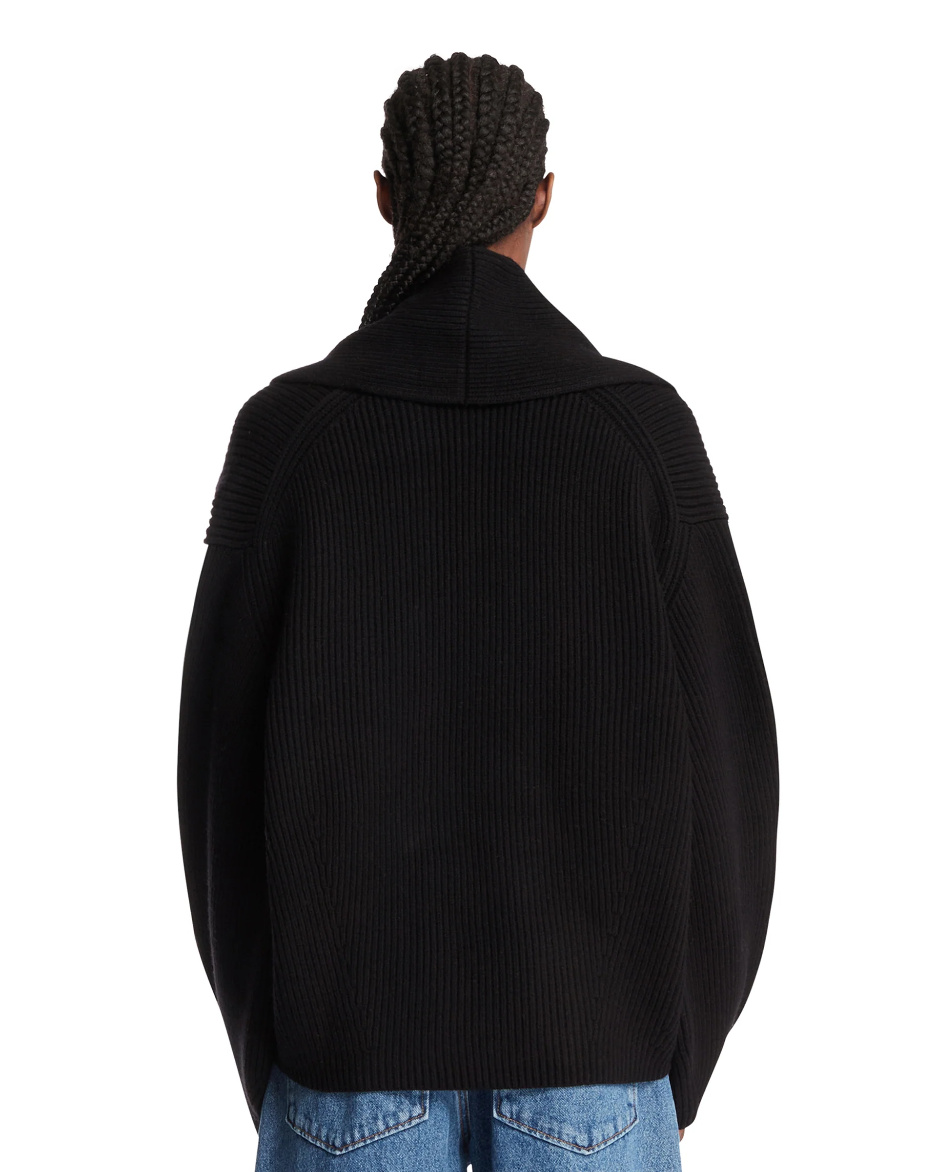 Cardigan Doppiopetto in Lana Nero - Image 5