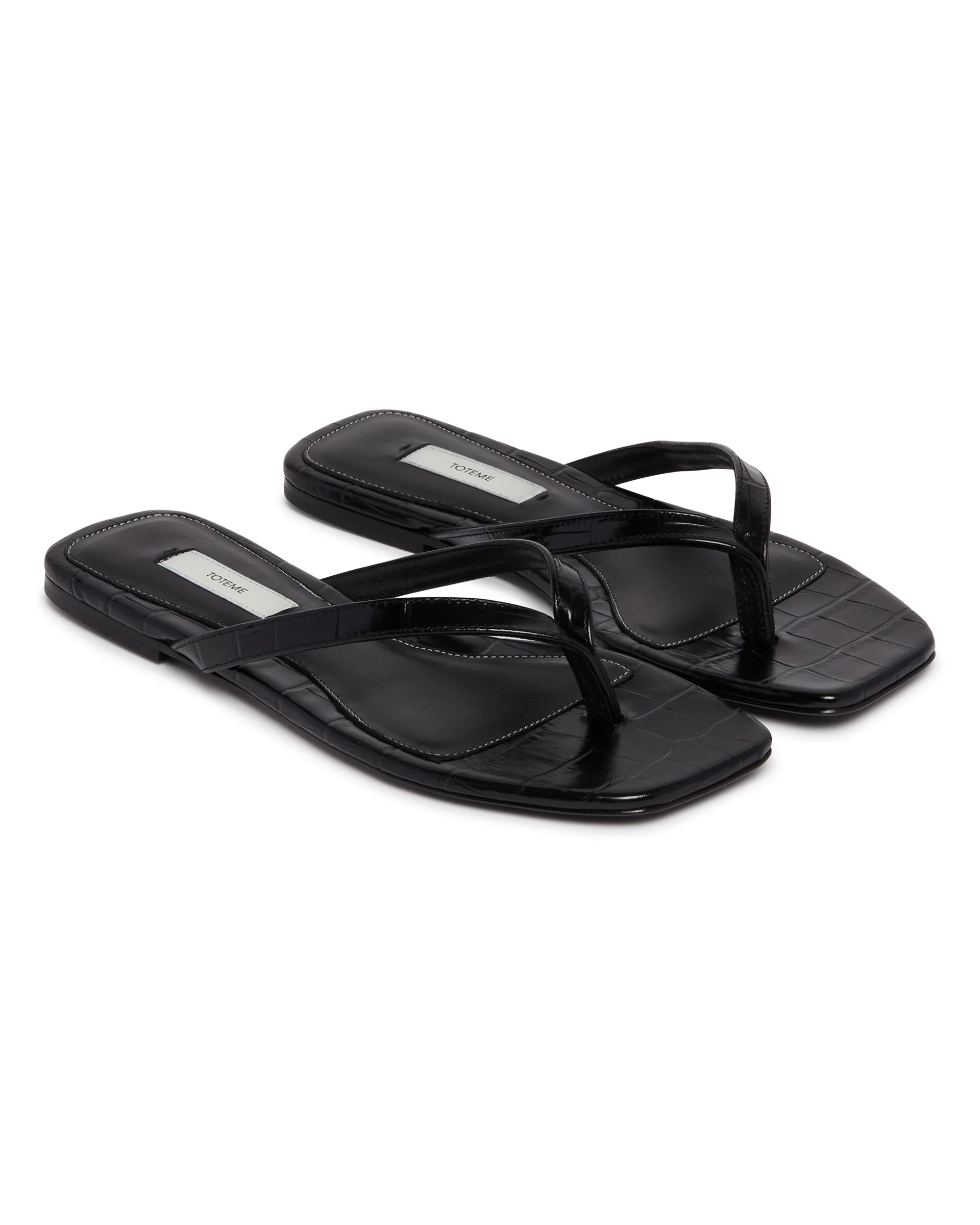 Sandali Infradito In Pelle Neri - Image 3