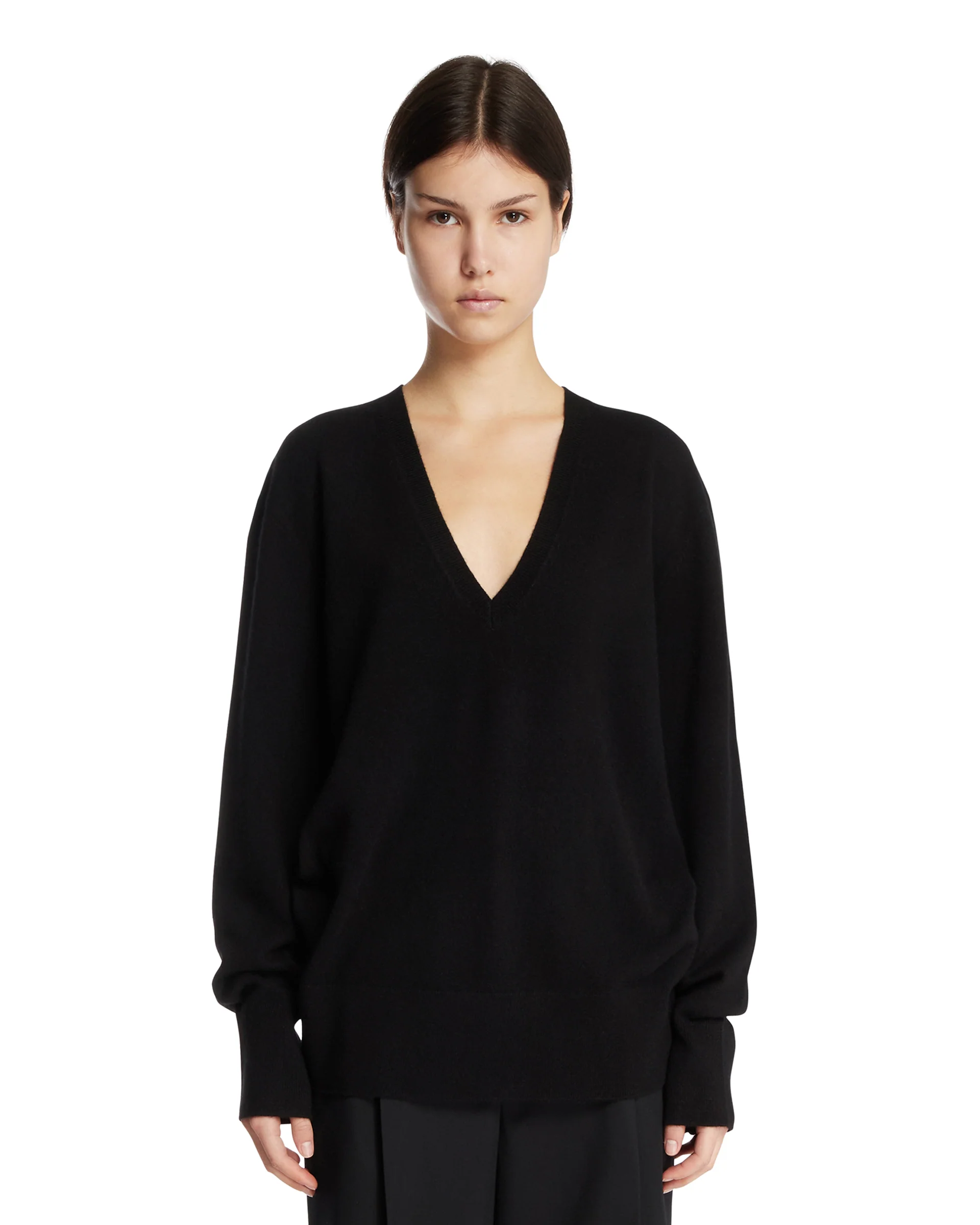 Pullover Con Scollo A V Nero