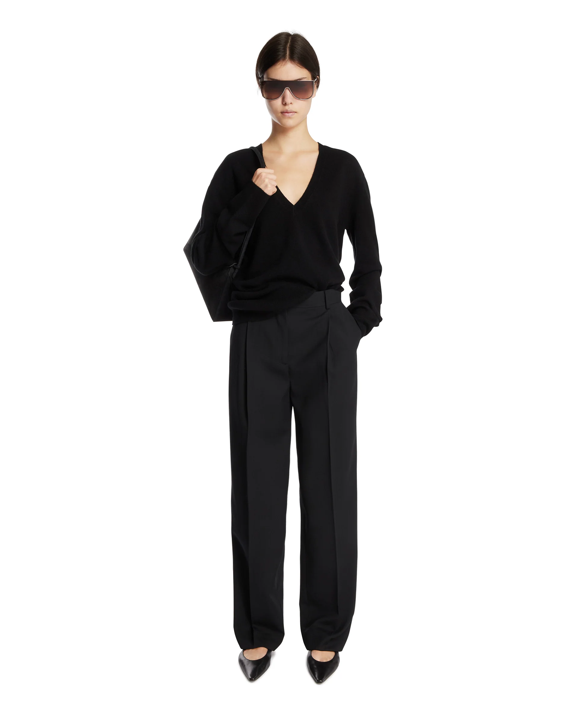 Pullover Con Scollo A V Nero - Image 3