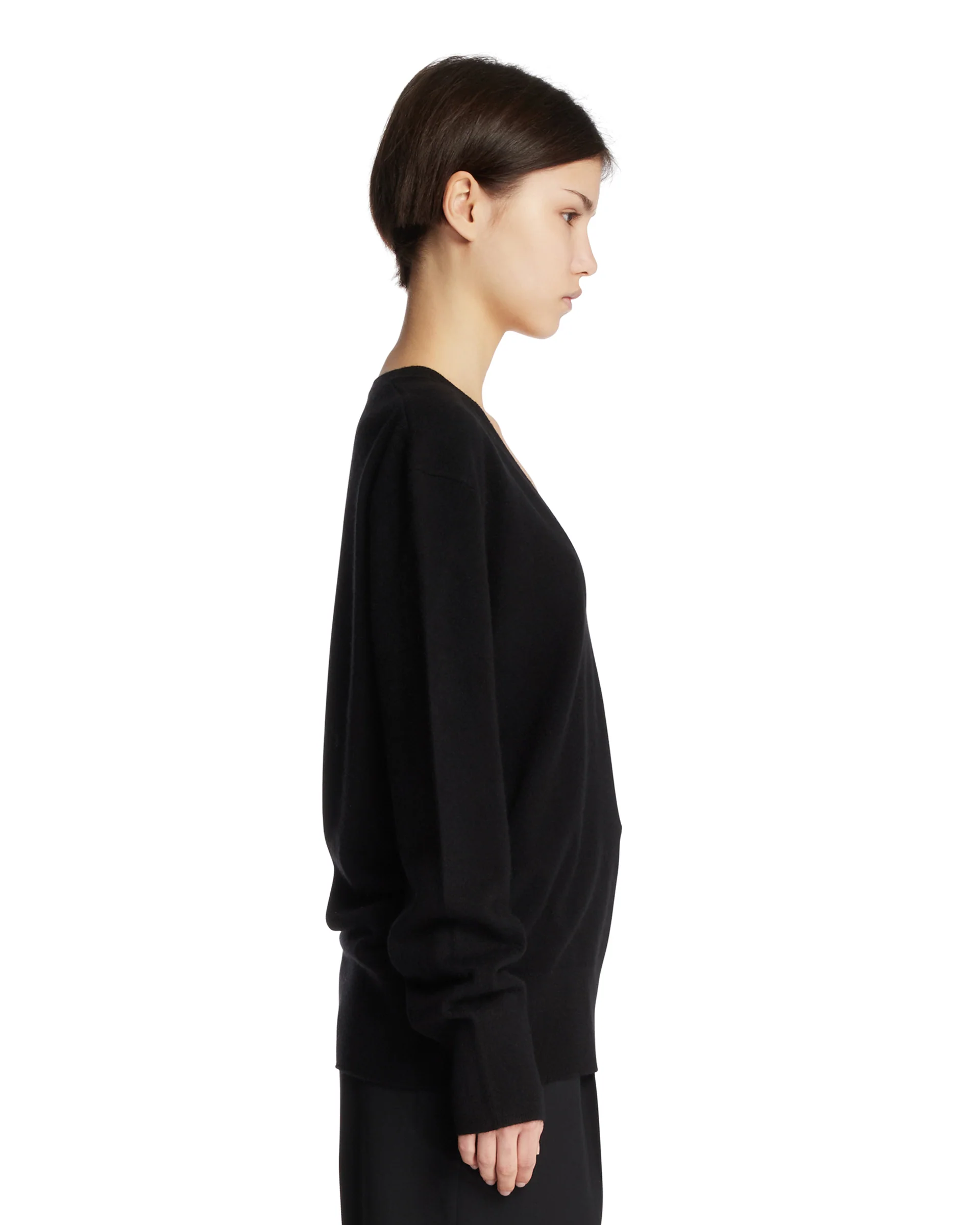 Pullover Con Scollo A V Nero - Image 4