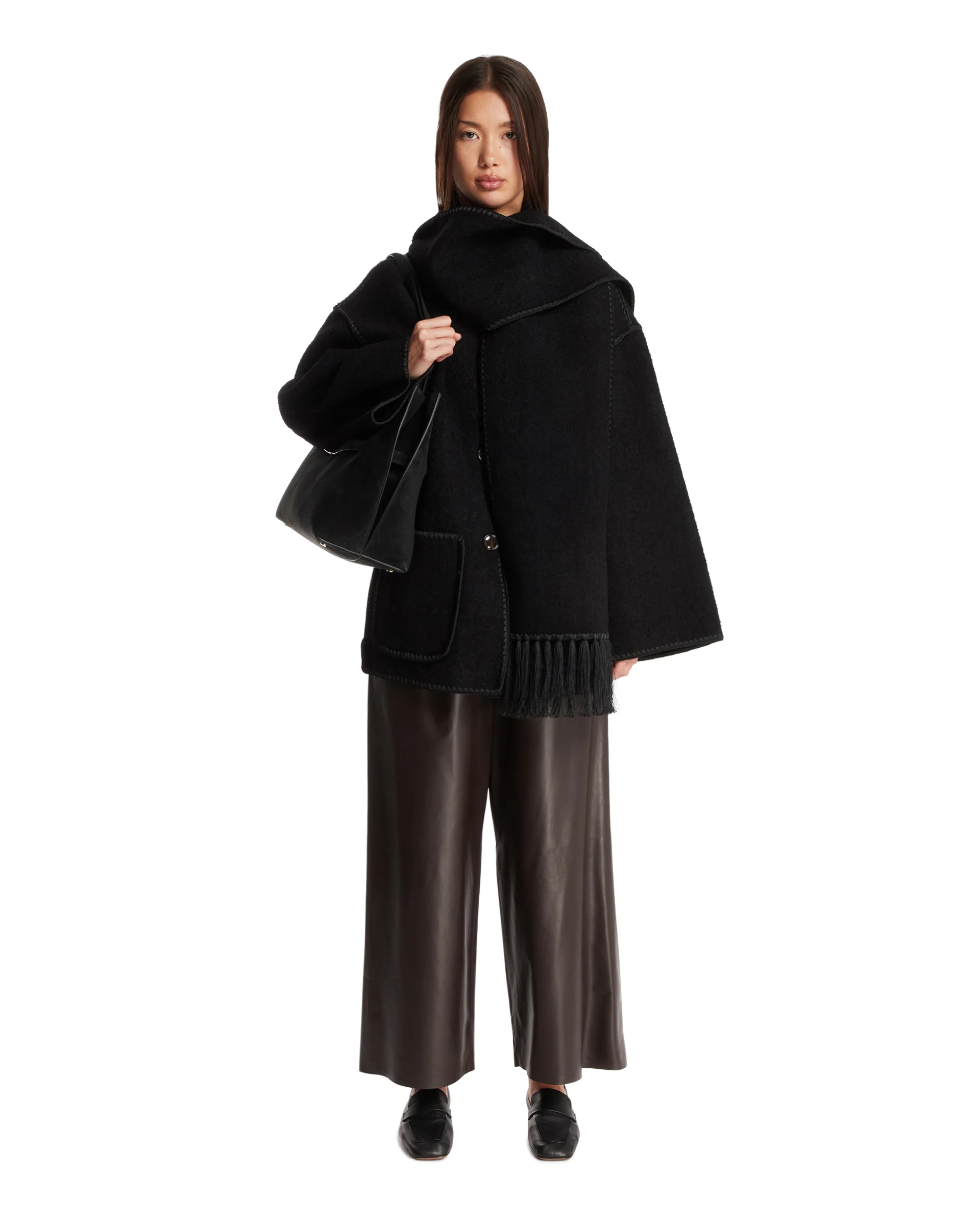 Scarf Jacket In Lana Nera - Image 3