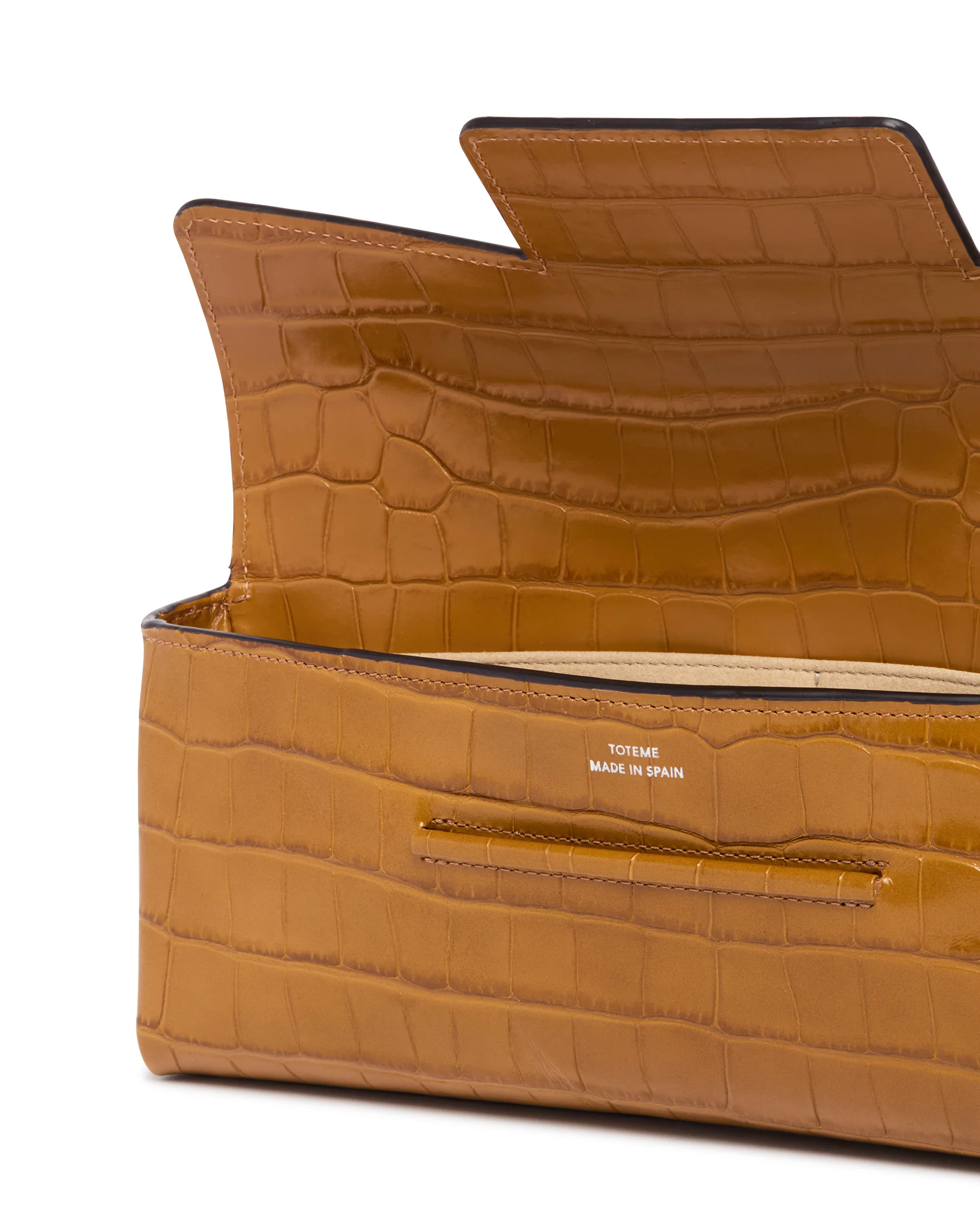 Clutch In Pelle Stampa Cocco Marrone - Image 4