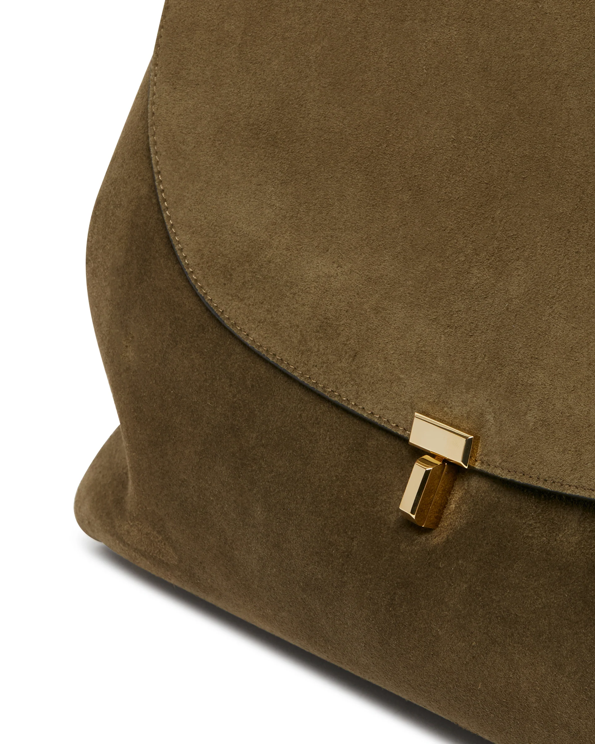 Borsa T-Lock Satchel In Suede Verde - Image 4