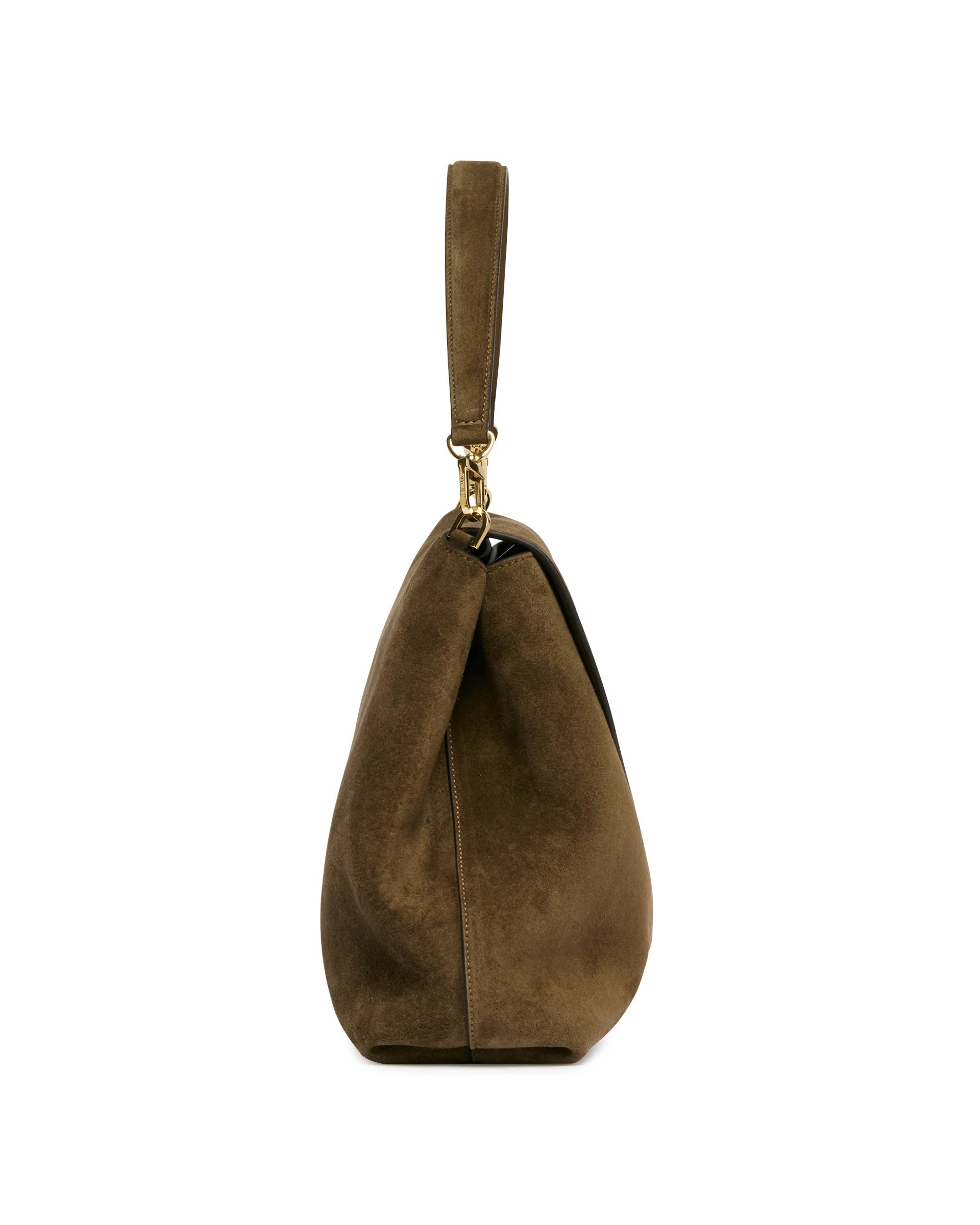 Borsa T-Lock Satchel In Suede Verde - Image 7
