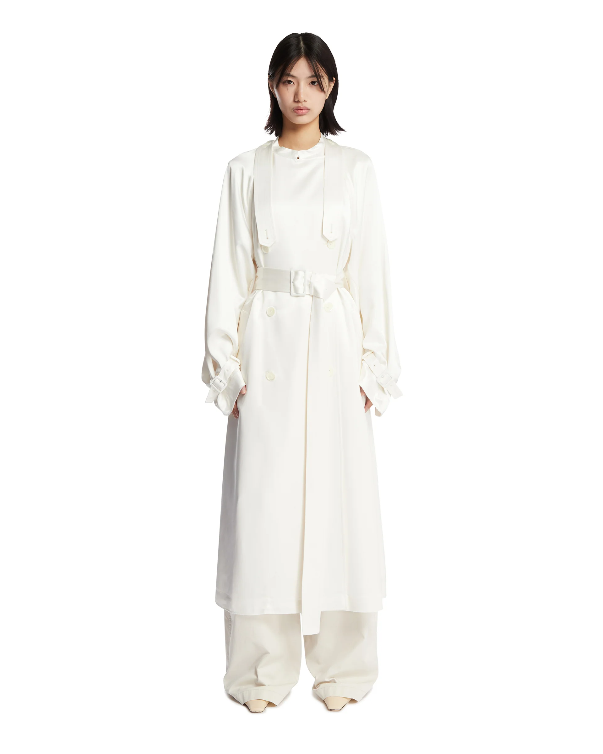Trench In Satin Bianco
