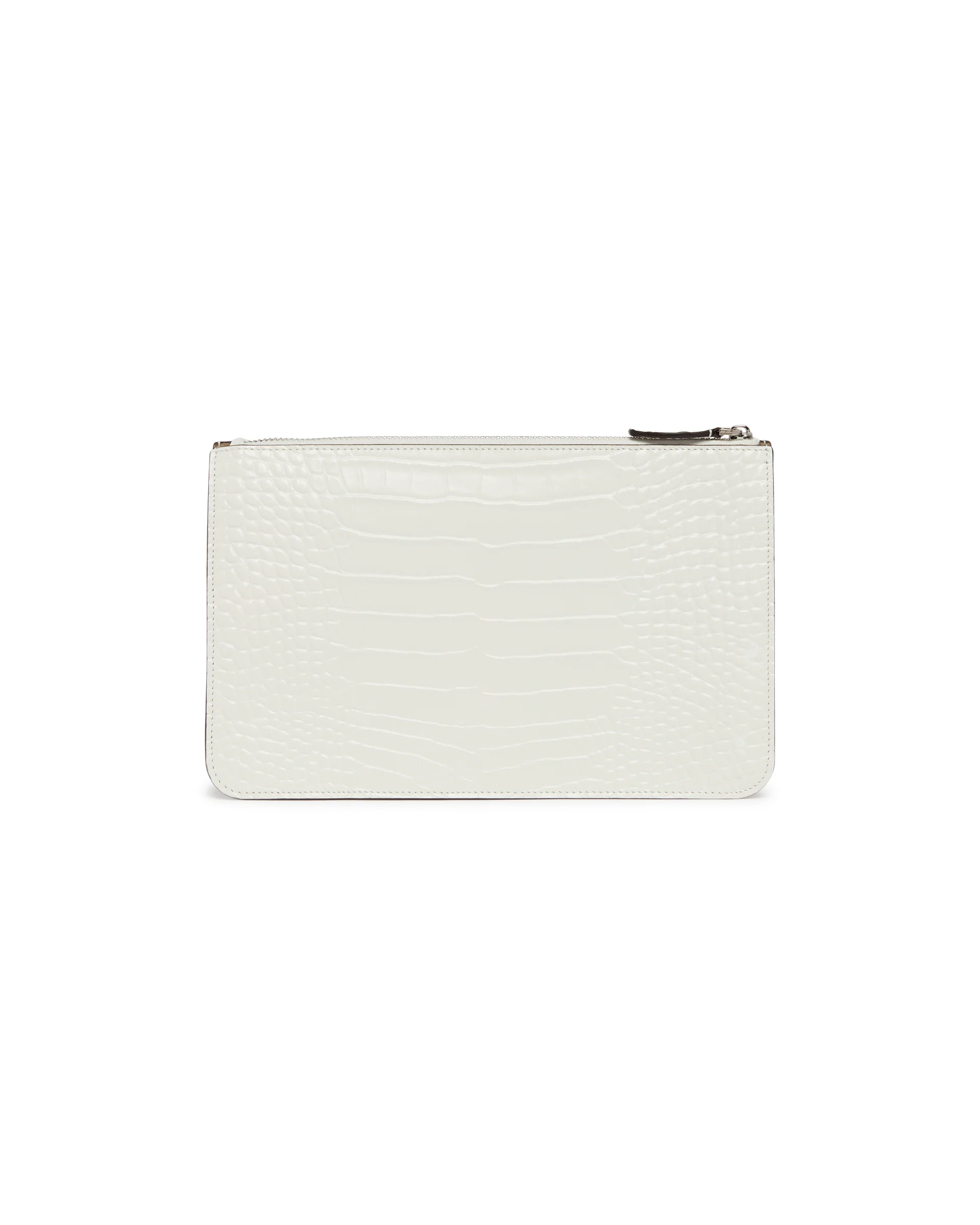 Pochette Threefold Stampa Cocco Bianca - Image 6