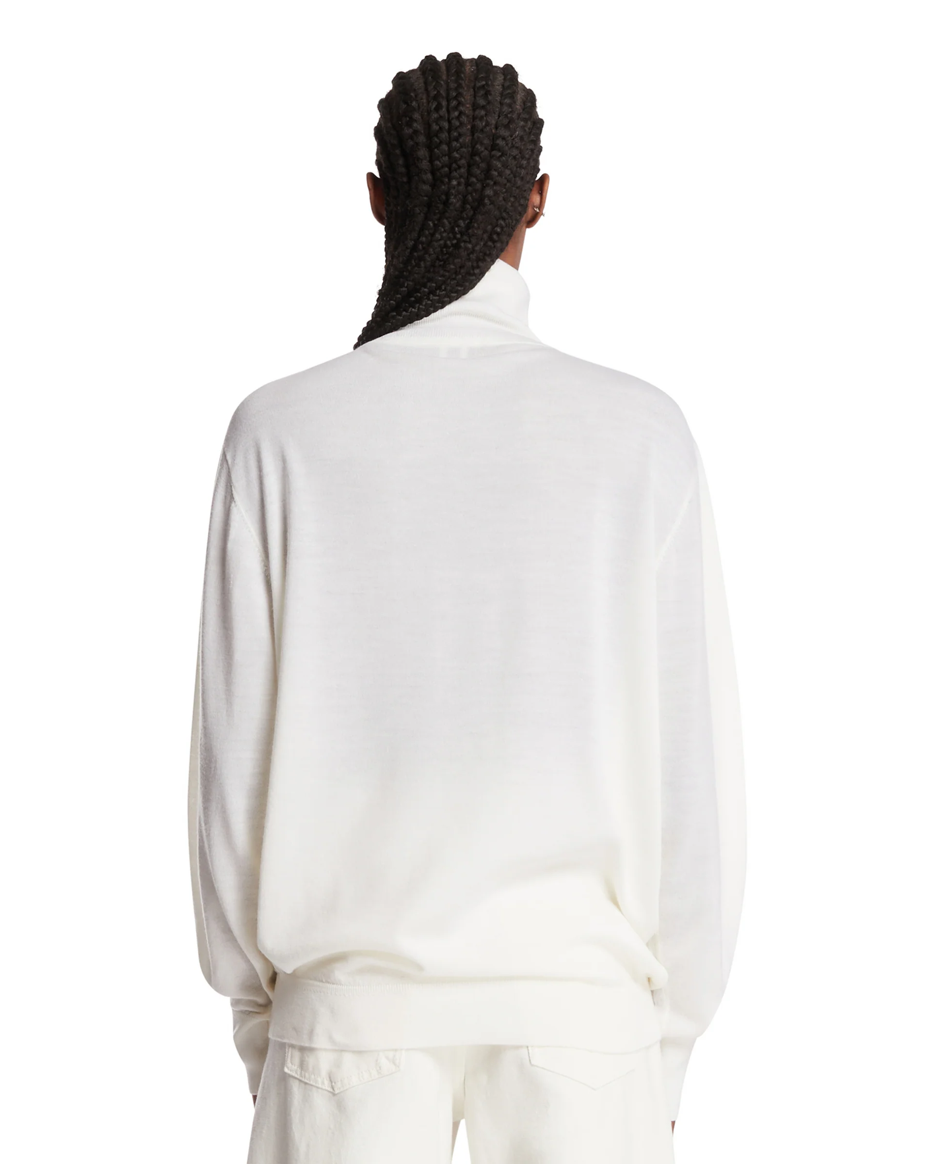 Maglione In Lana A Collo Alto Bianco - Image 5