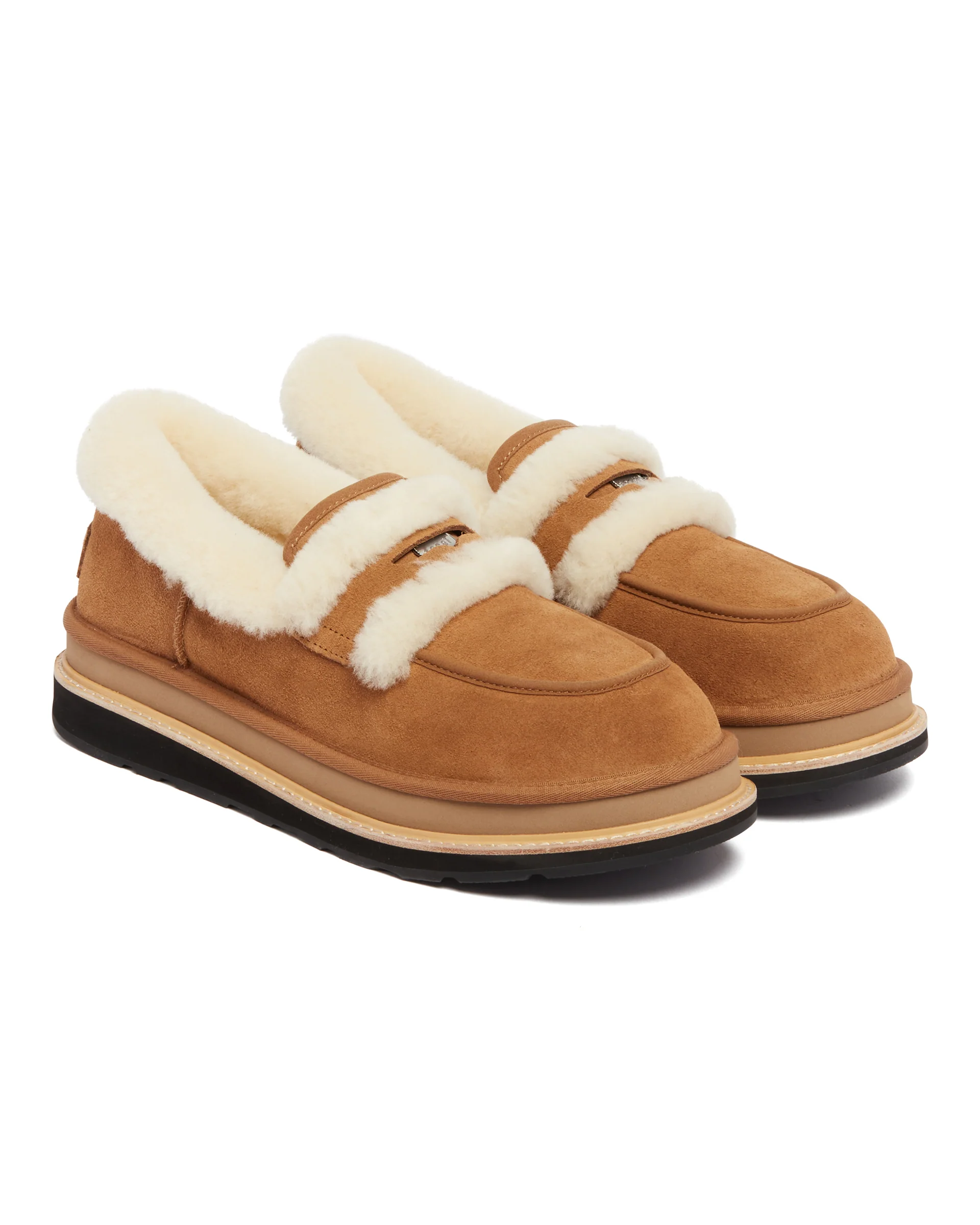 UGG X Sacai Mocassini In Pelle Beige - Image 3