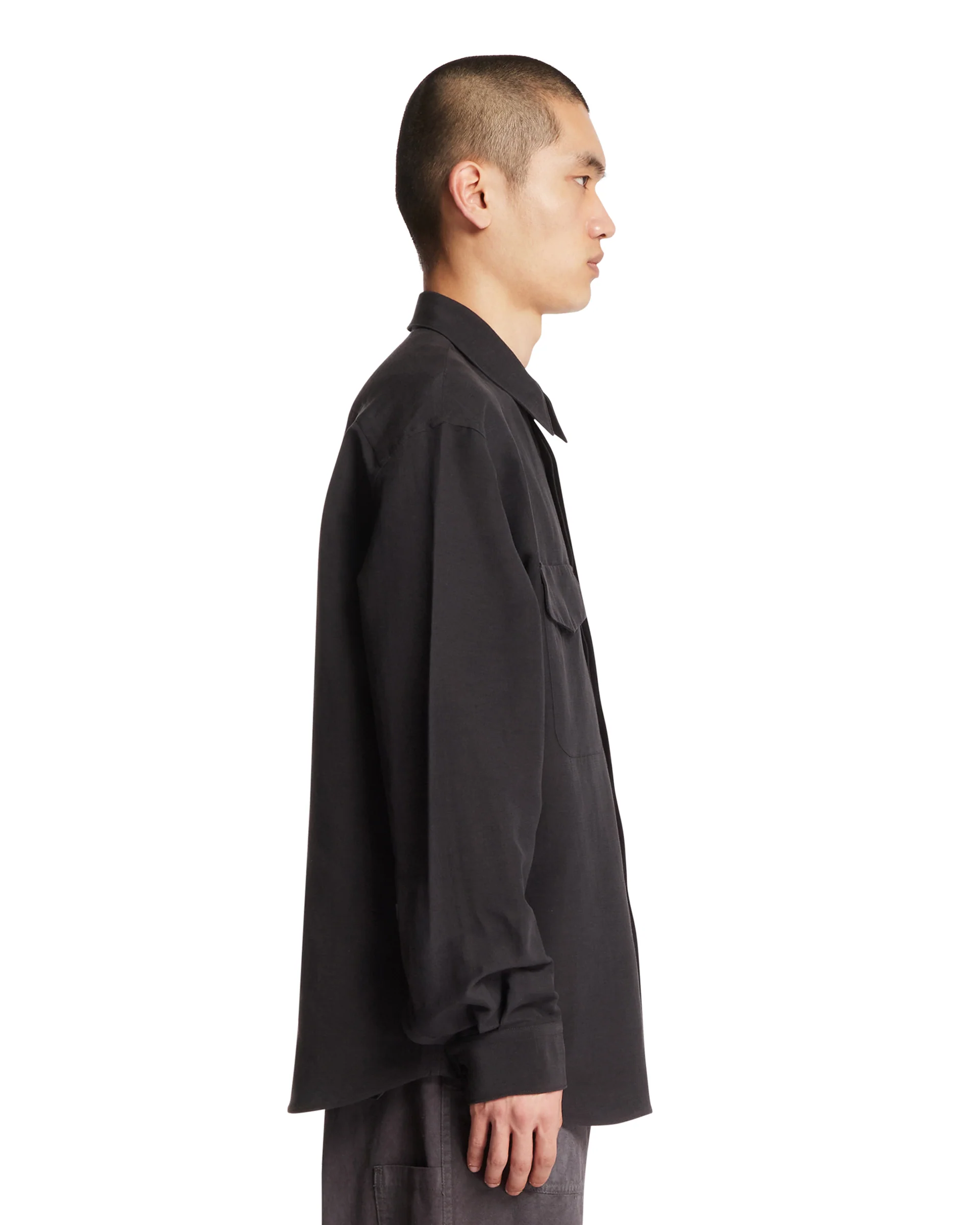 Overshirt Jonah in Lino e Seta Nera - Image 4