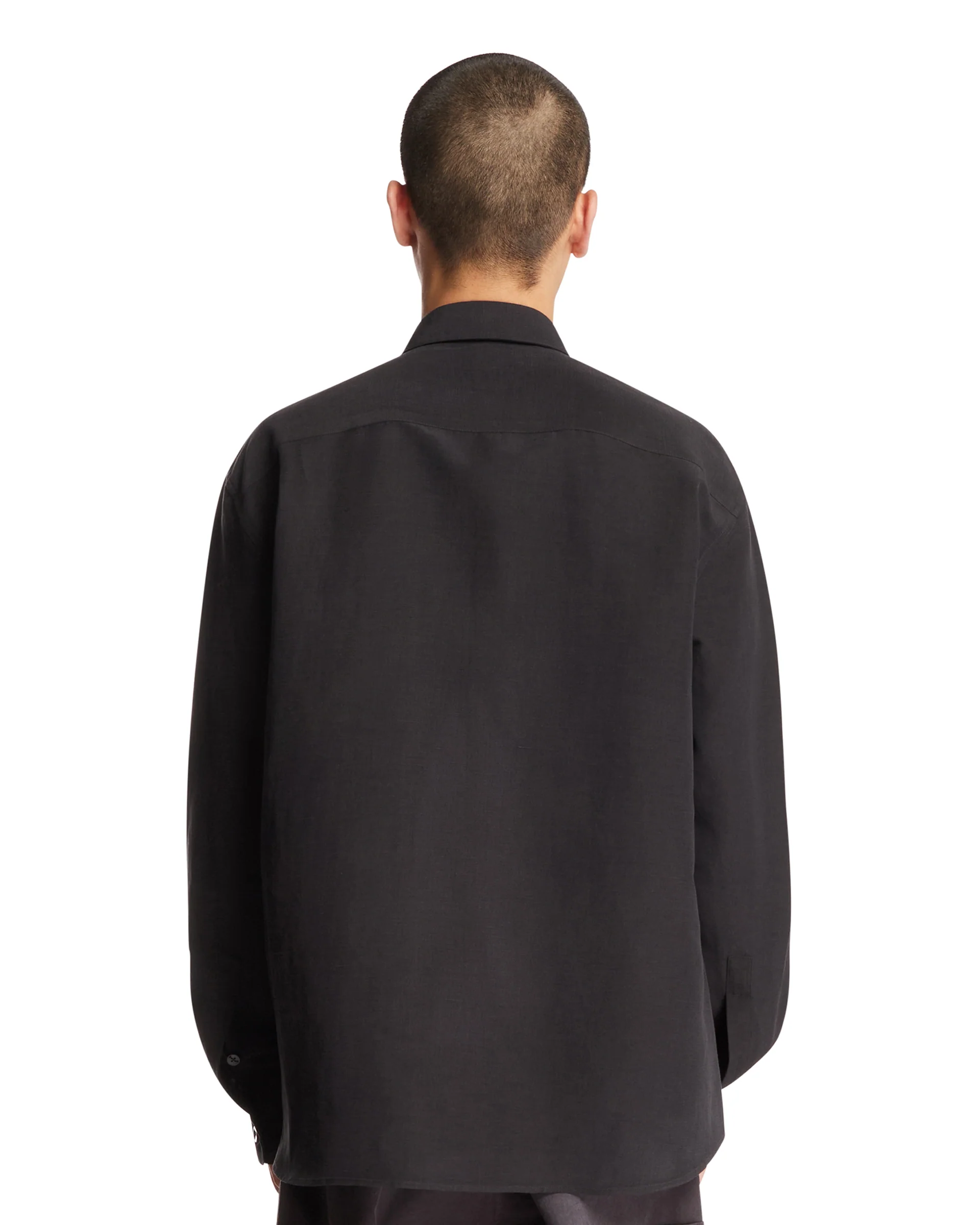 Overshirt Jonah in Lino e Seta Nera - Image 5