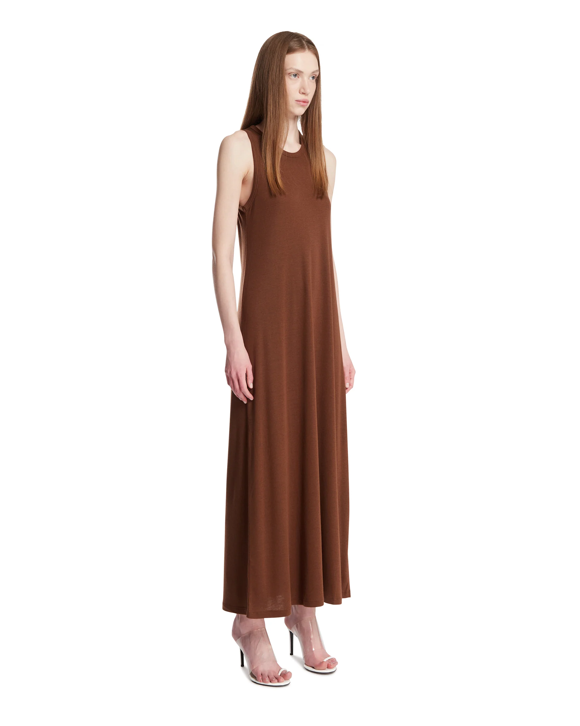 Abito Kate In Cashmere E Cotone Marrone - Image 2