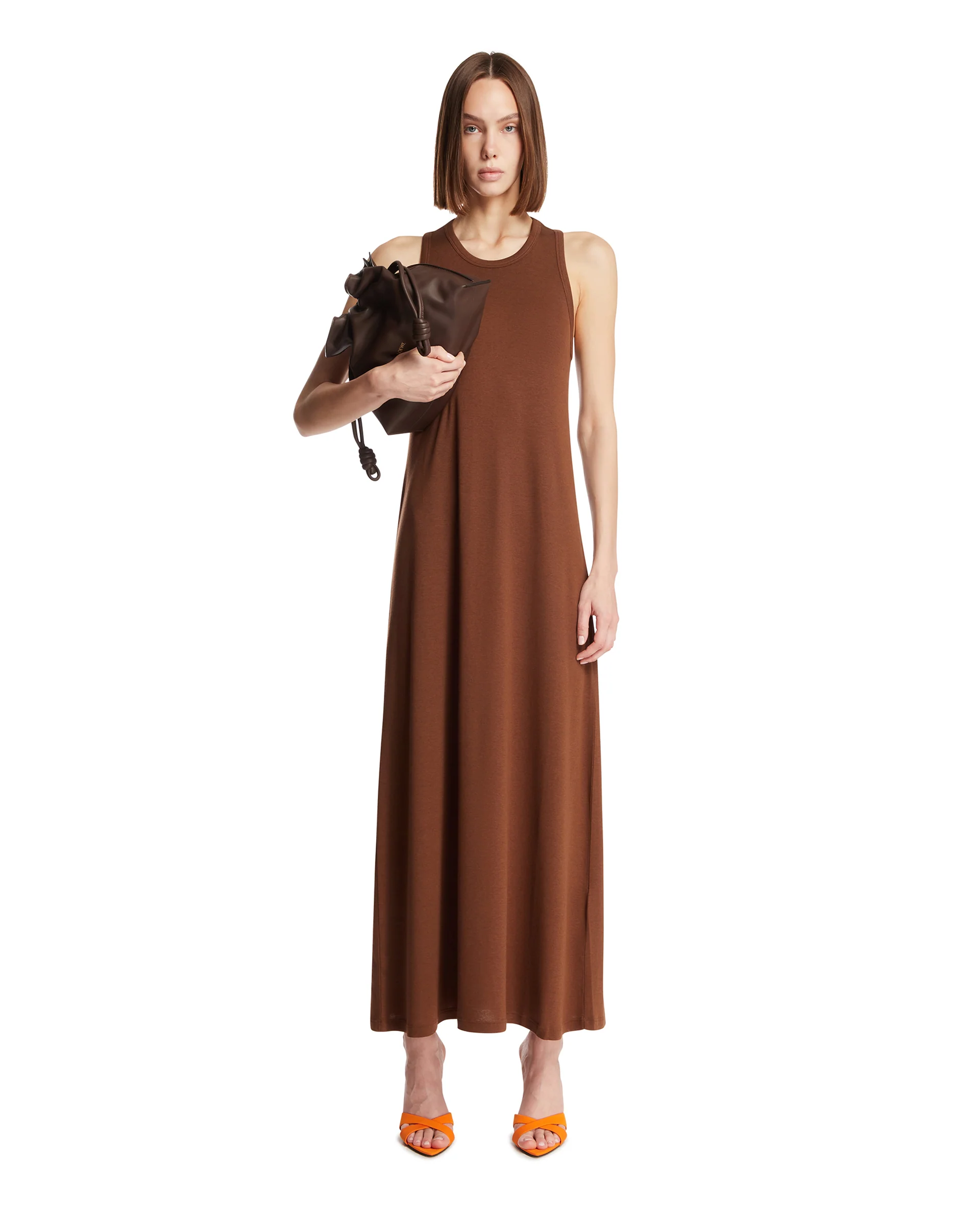 Abito Kate In Cotone Marrone - Image 3