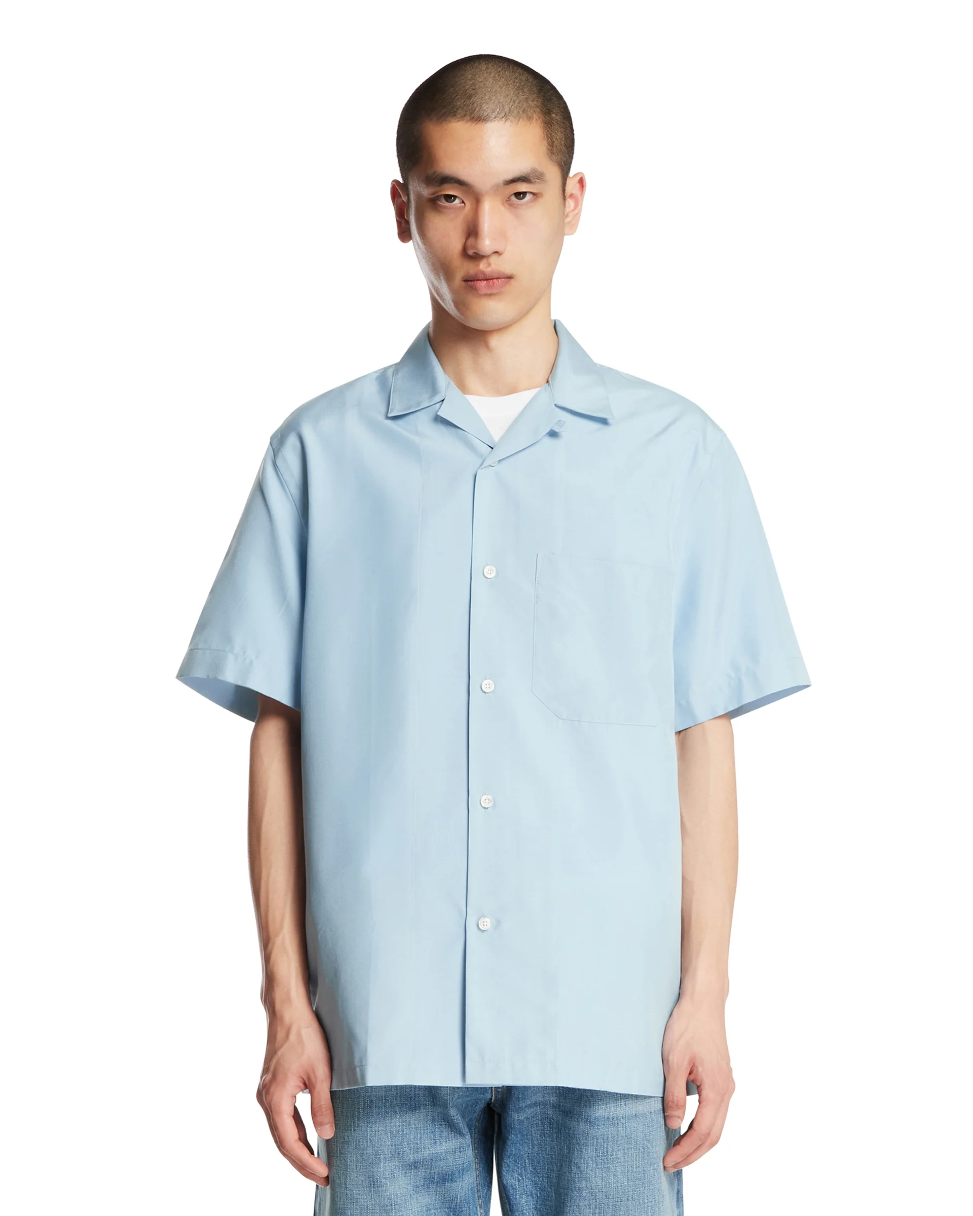 Camicia Havana In Seta Azzurra