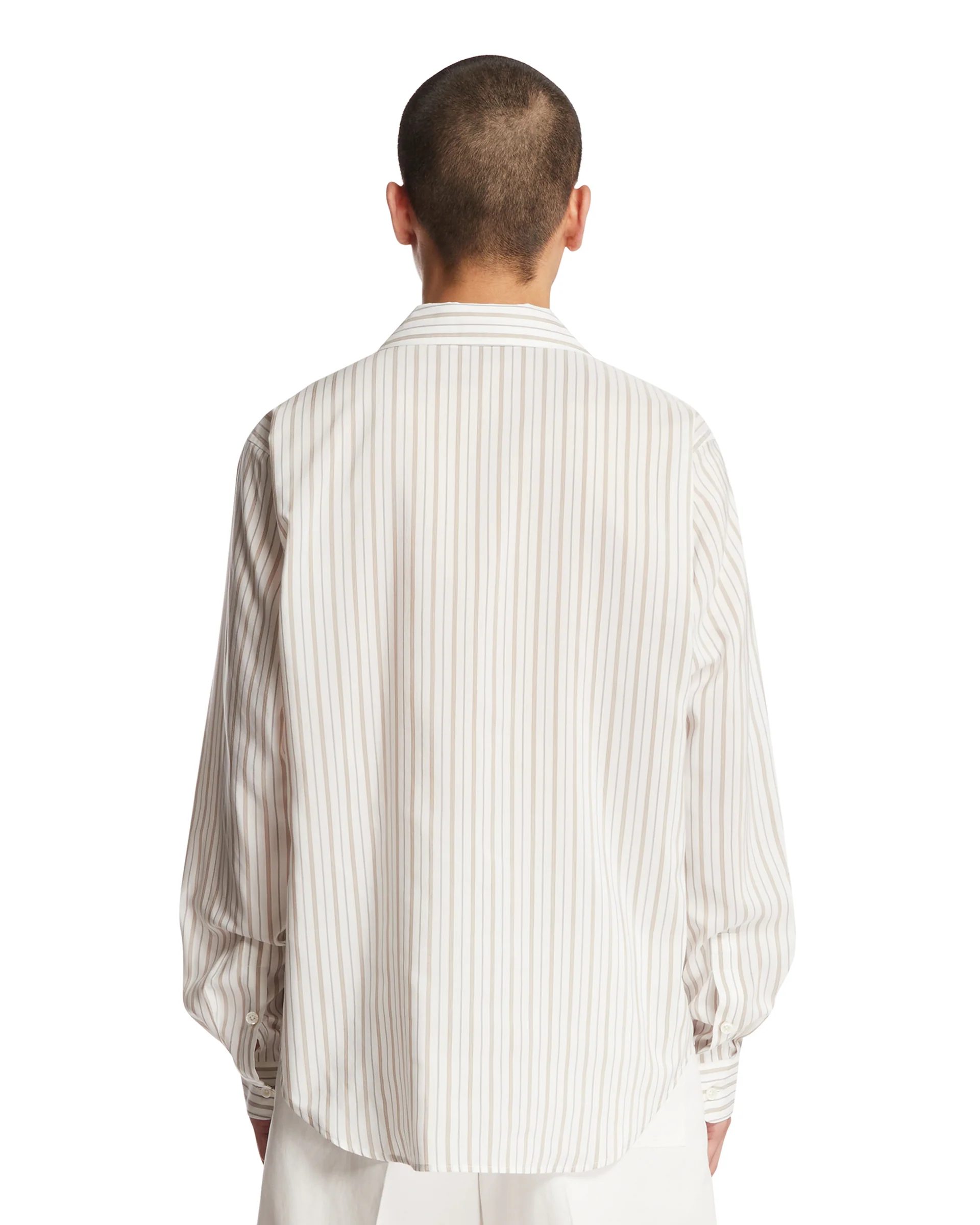Camicia Franco In Seta E Cotone Bianca - Image 5