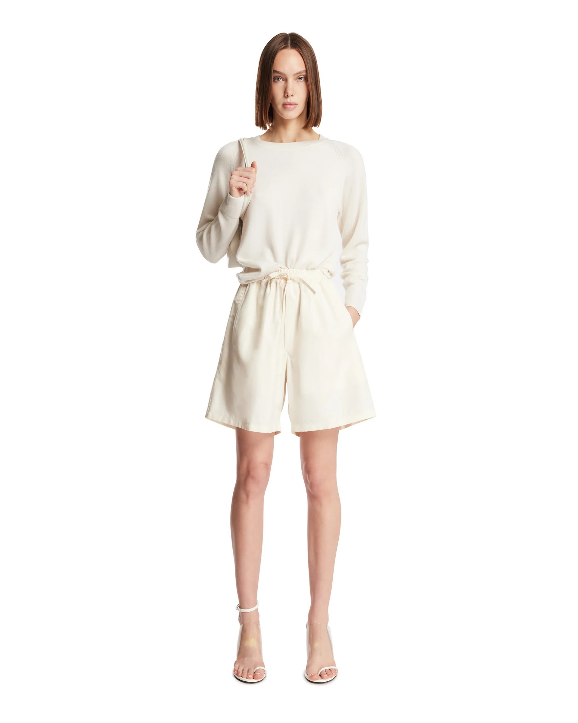 Shorts Julian In Seta E Lino Bianchi - Image 3