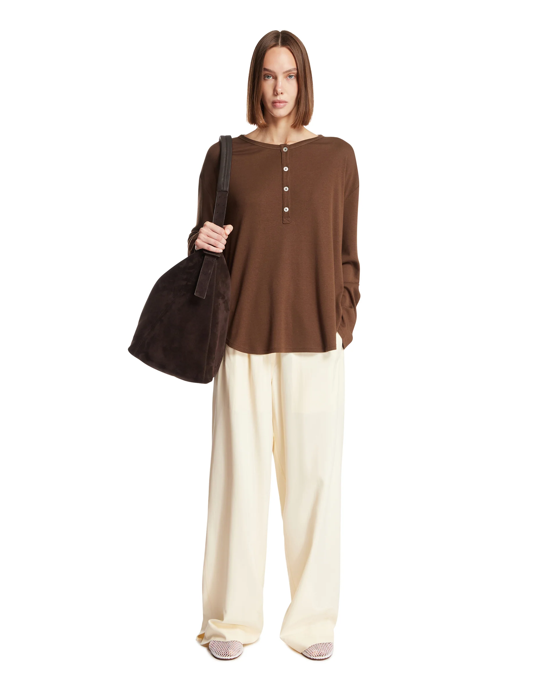Pantaloni Julian In Seta Bianchi - Image 3