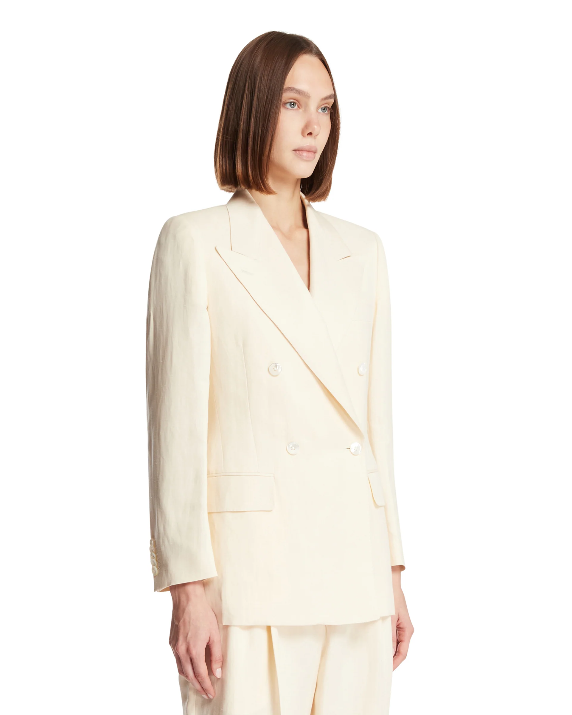Blazer Luisa In Lino E Seta Bianco - Image 2
