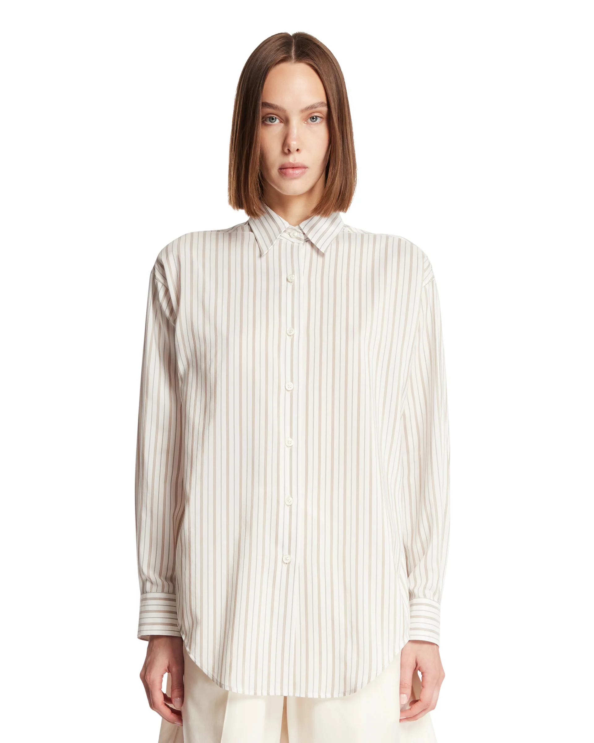 Camicia Marghe In Seta E Cotone Bianca
