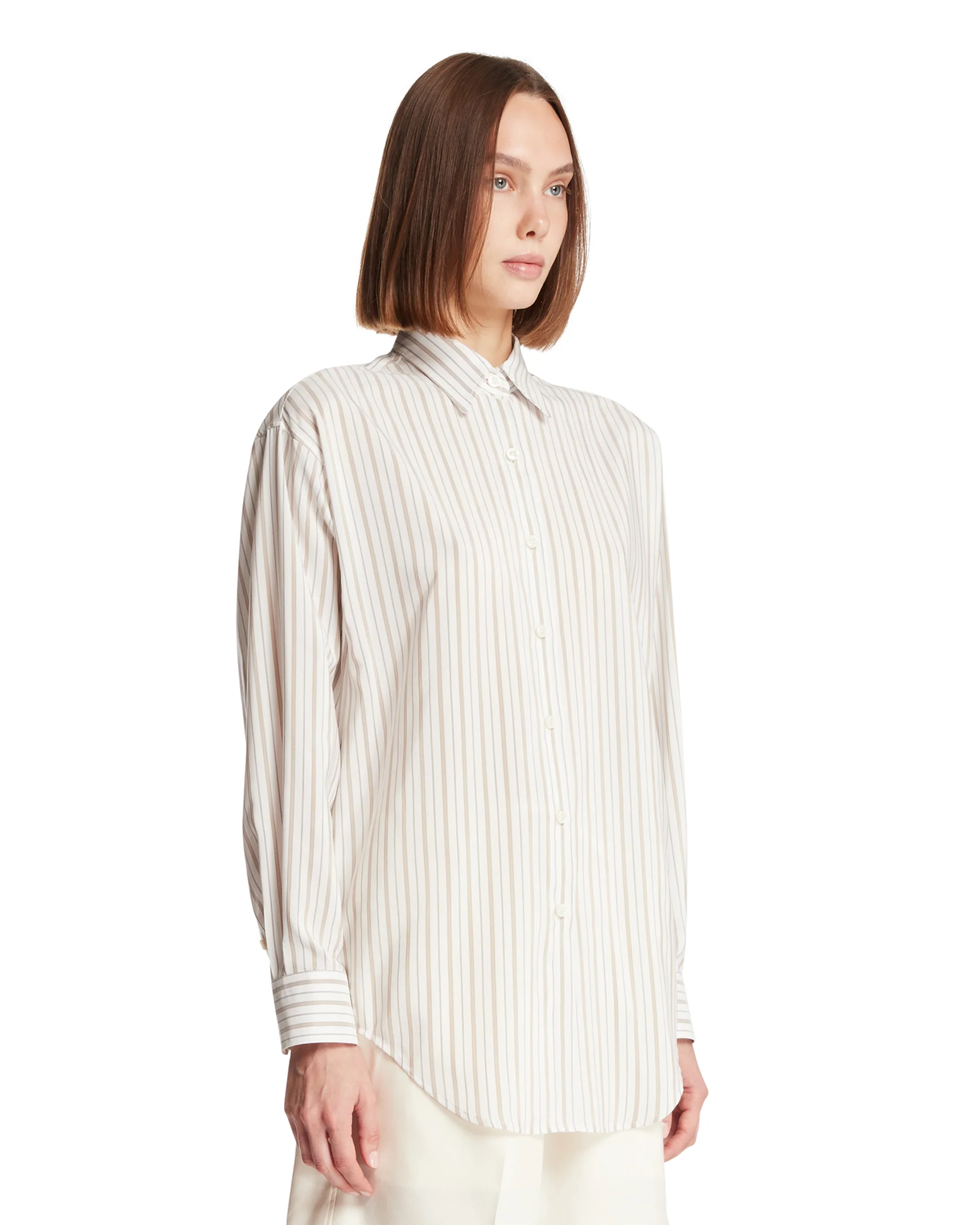 Camicia Marghe In Seta E Cotone Bianca - Image 2