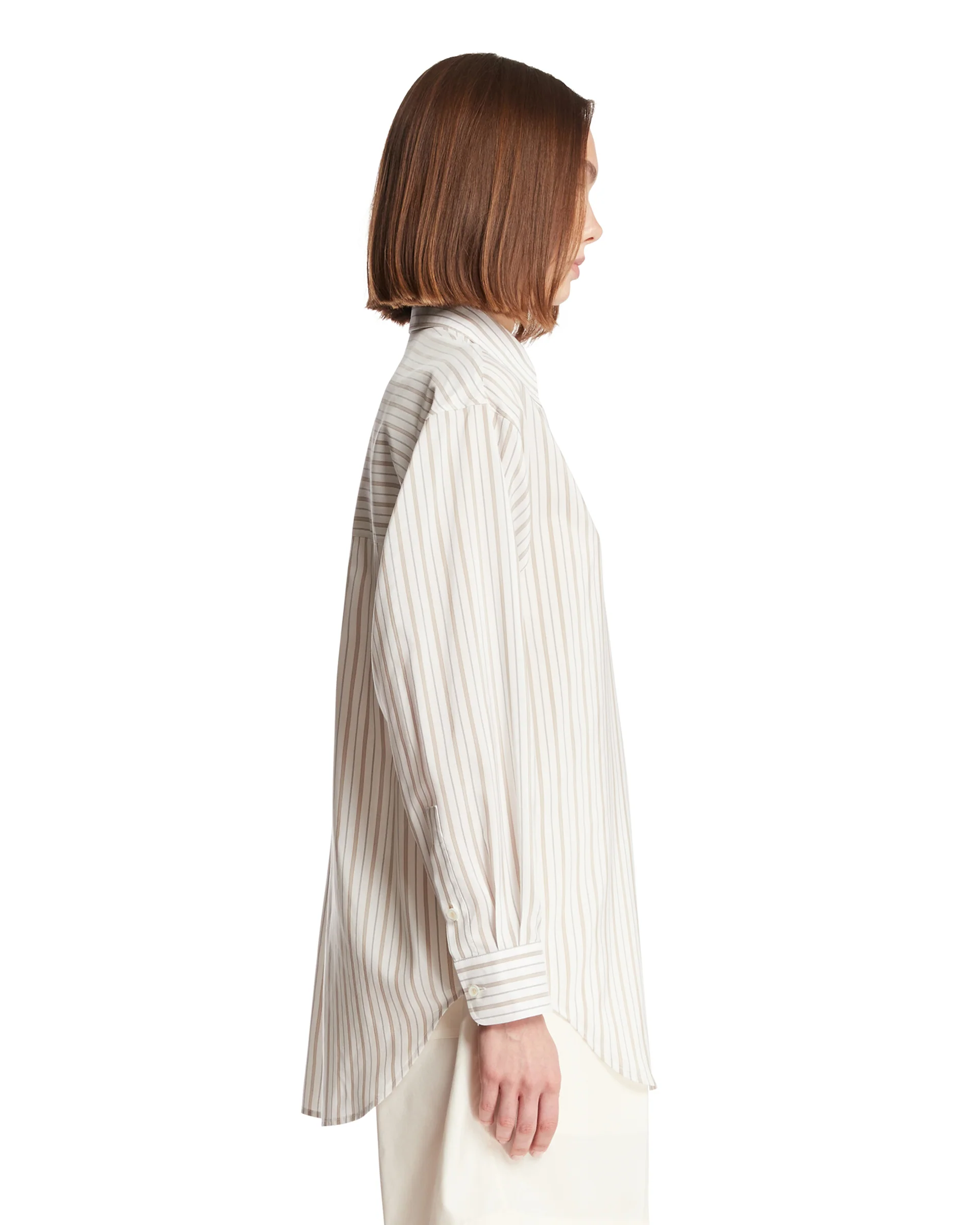 Camicia Marghe In Seta E Cotone Bianca - Image 4