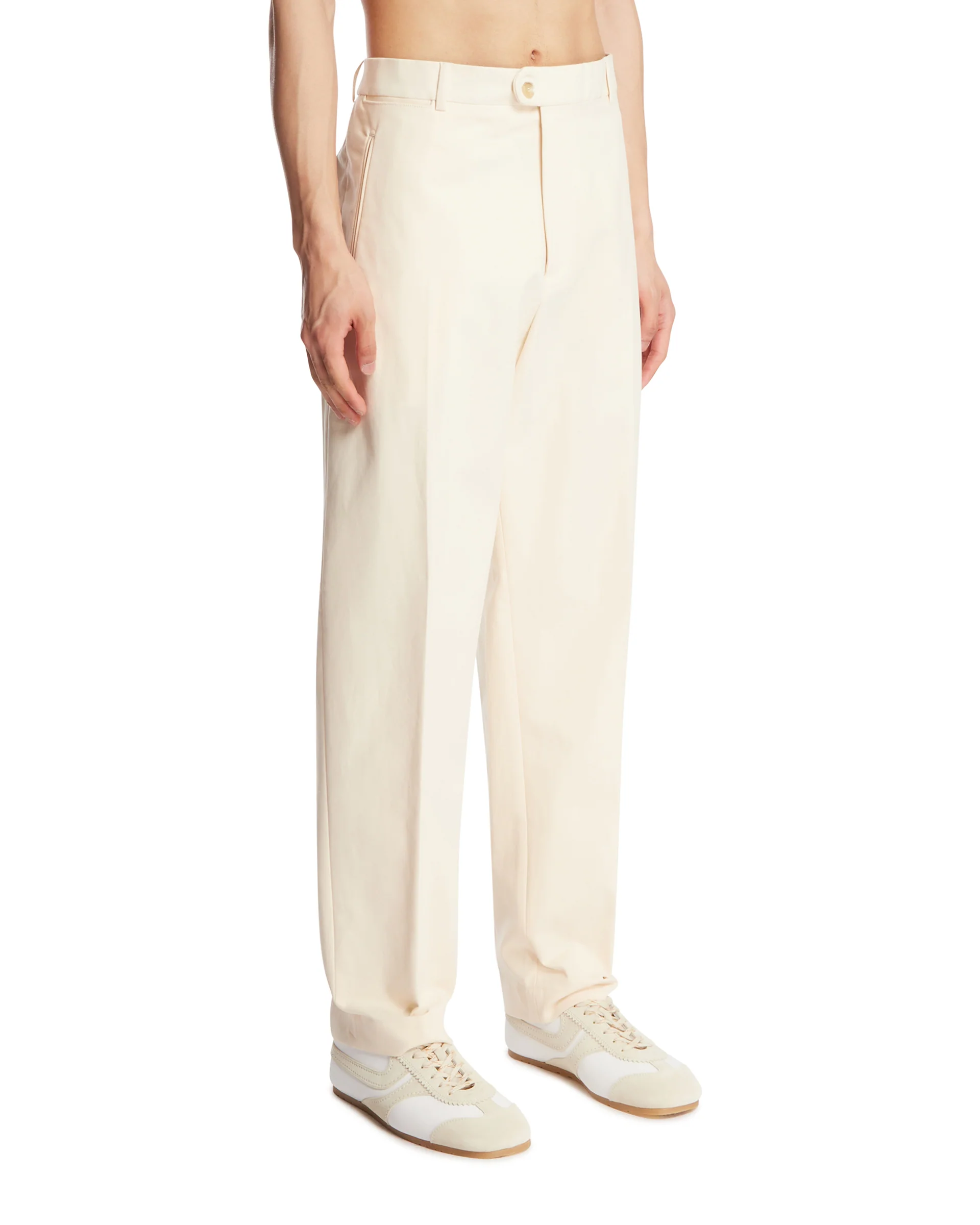 Pantaloni Matt In Cotone Bianchi - Image 2