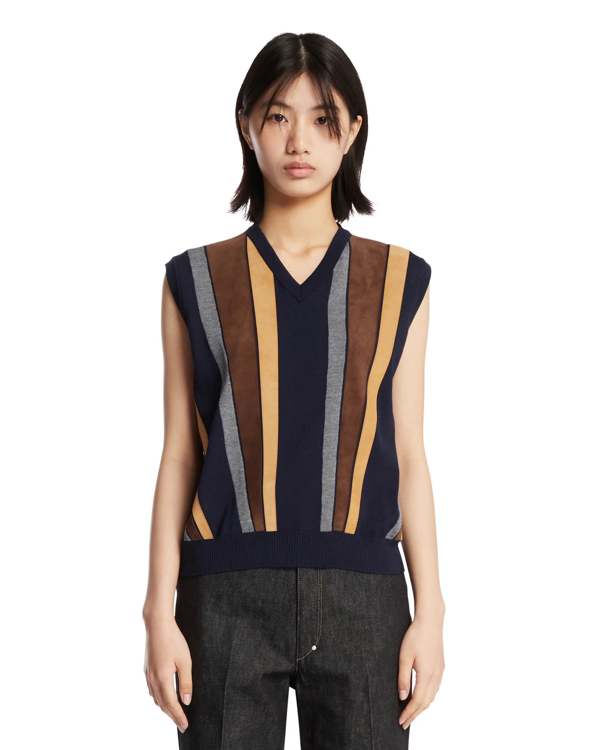 Gilet Intarsiato Blu