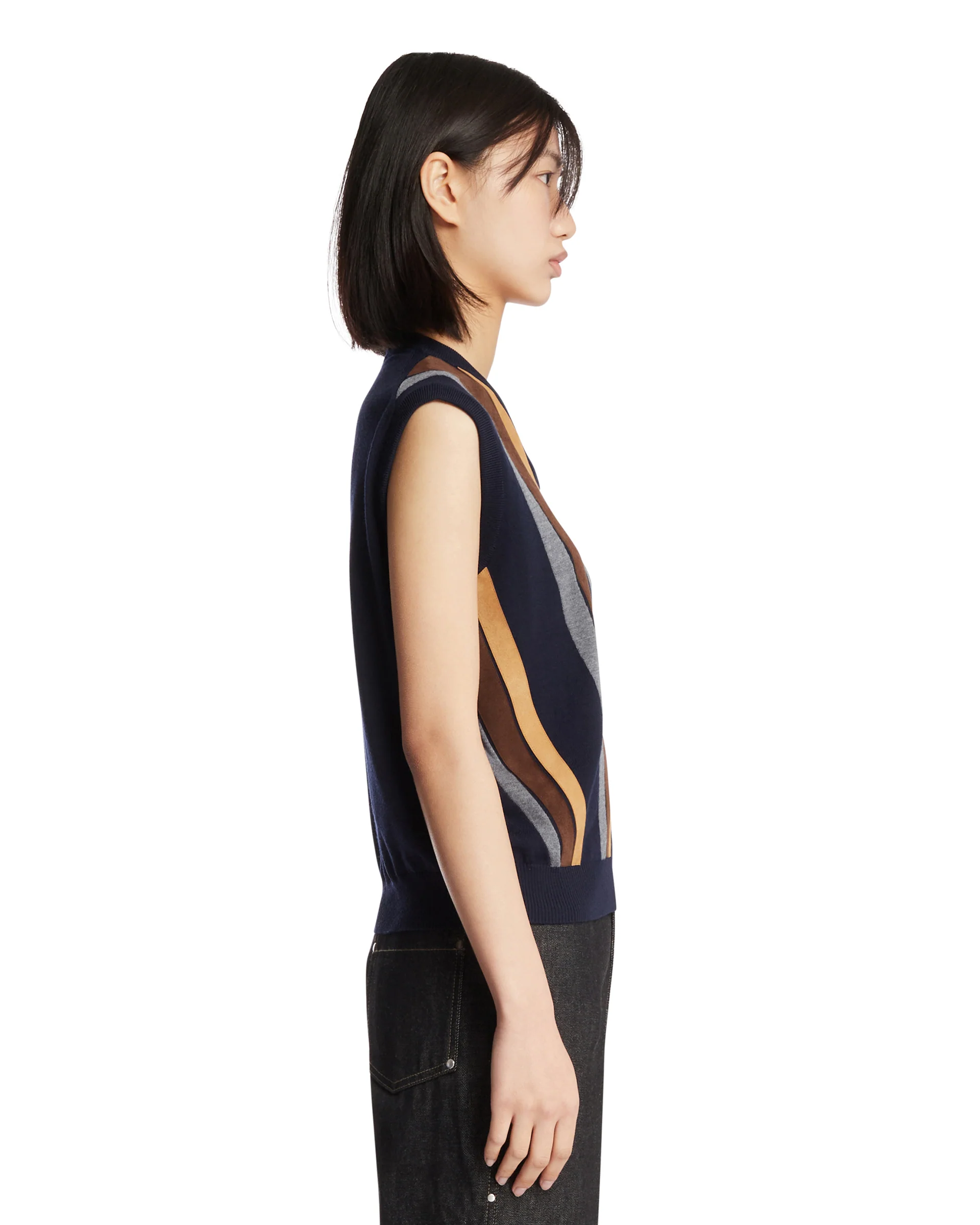 Gilet Intarsiato Blu - Image 4