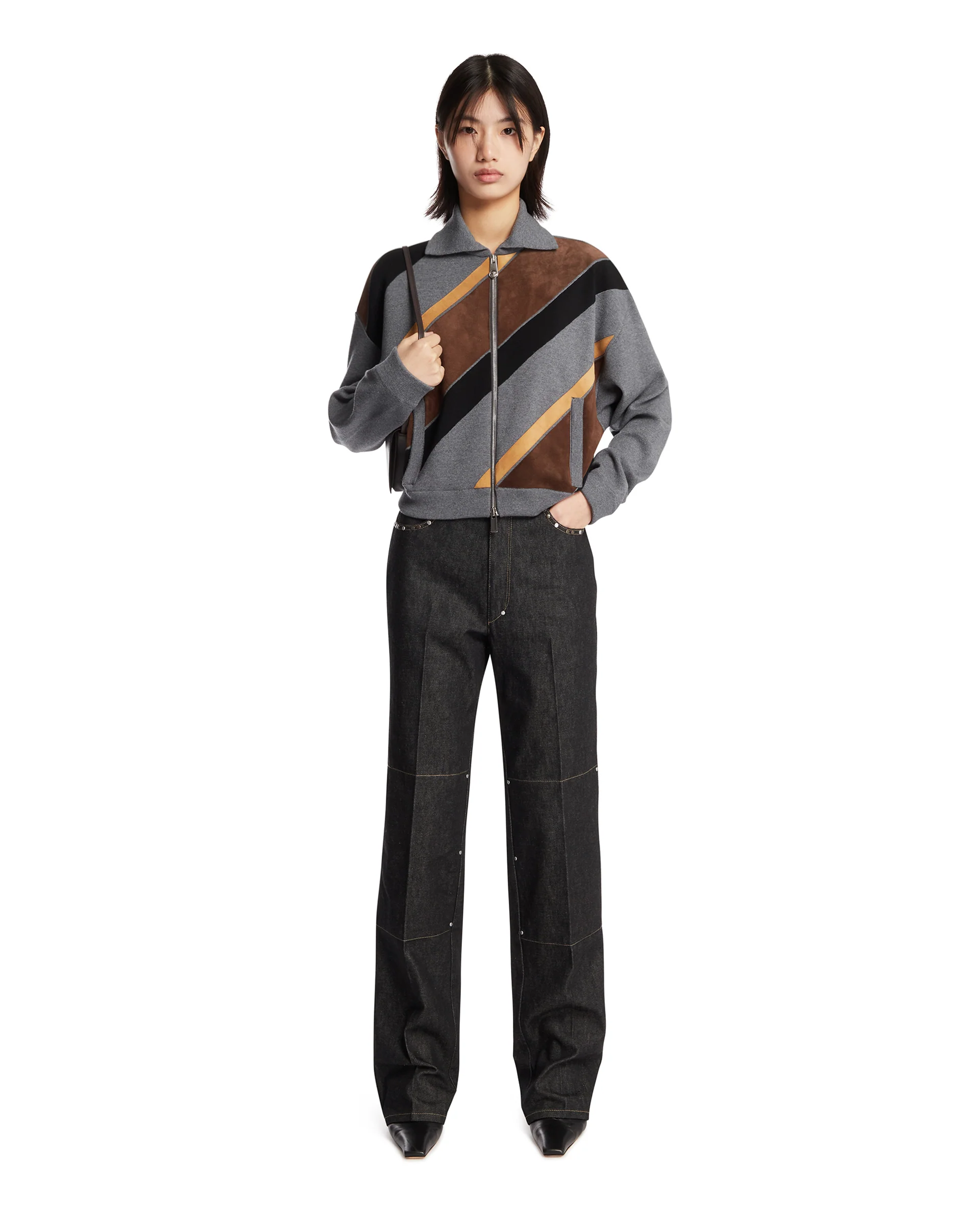 Cardigan Intarsiato Grigio - Image 3