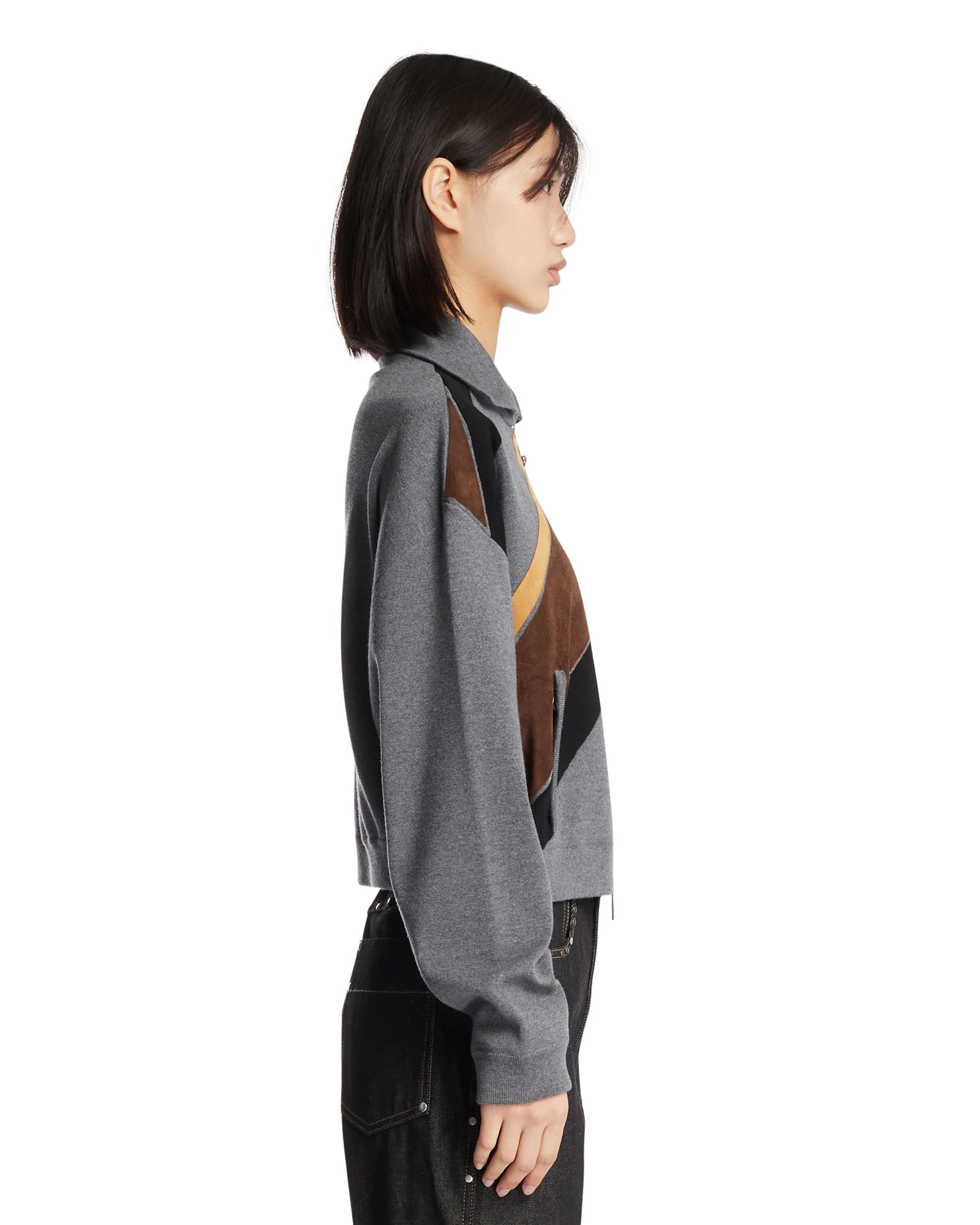 Cardigan Intarsiato Grigio - Image 4