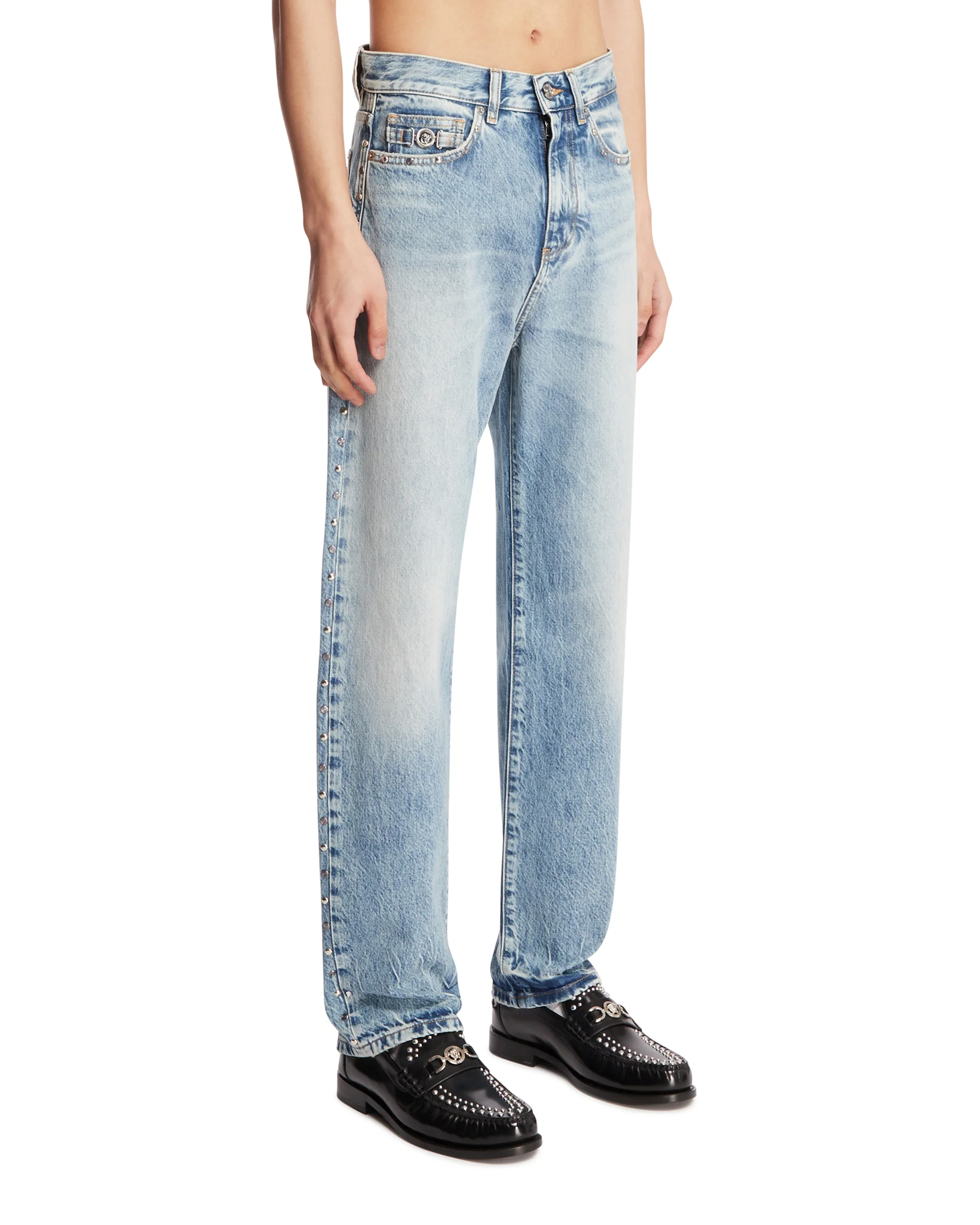Jeans Con Borchie Azzurri - Image 2