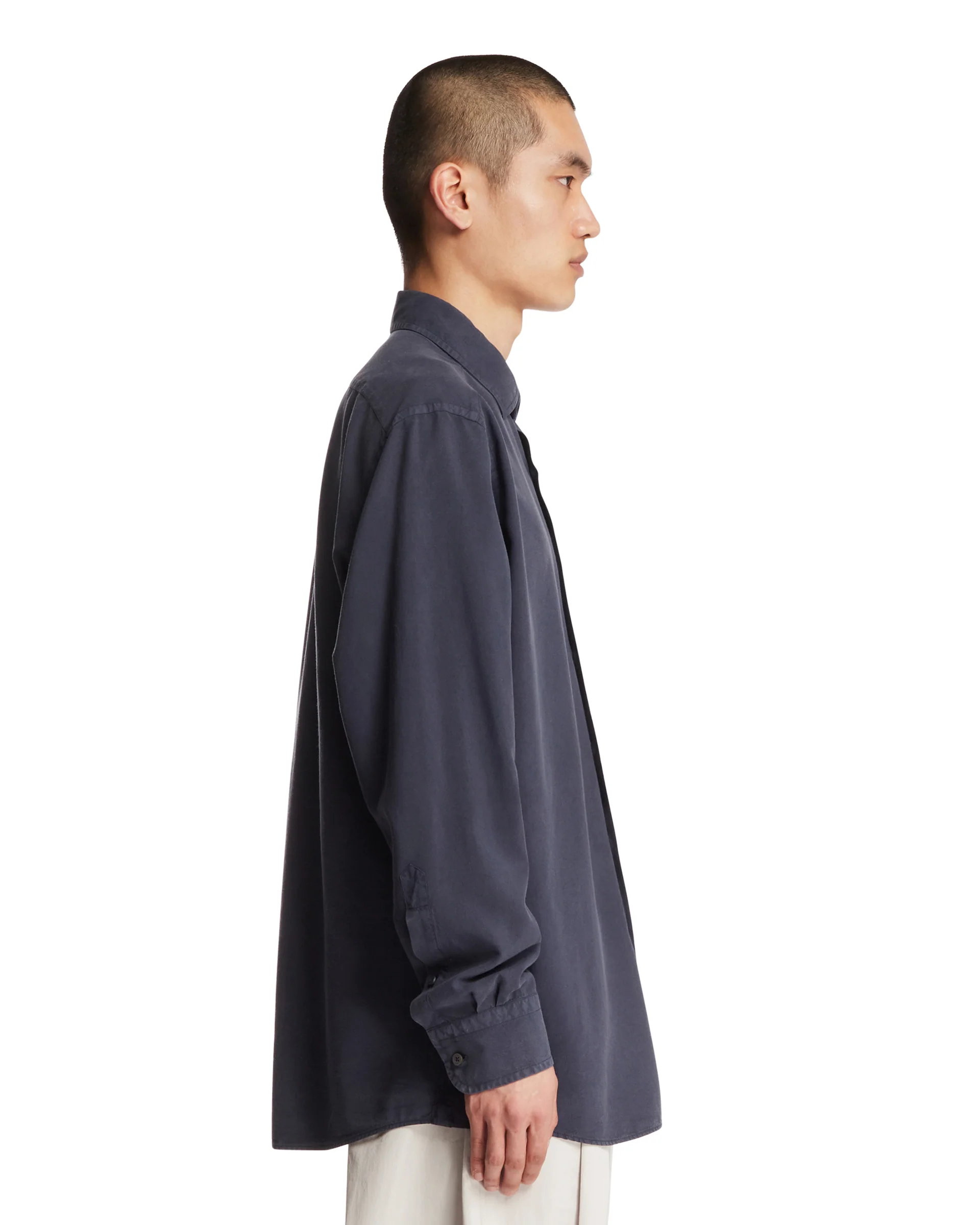 Camicia In Seta Blu - Image 4