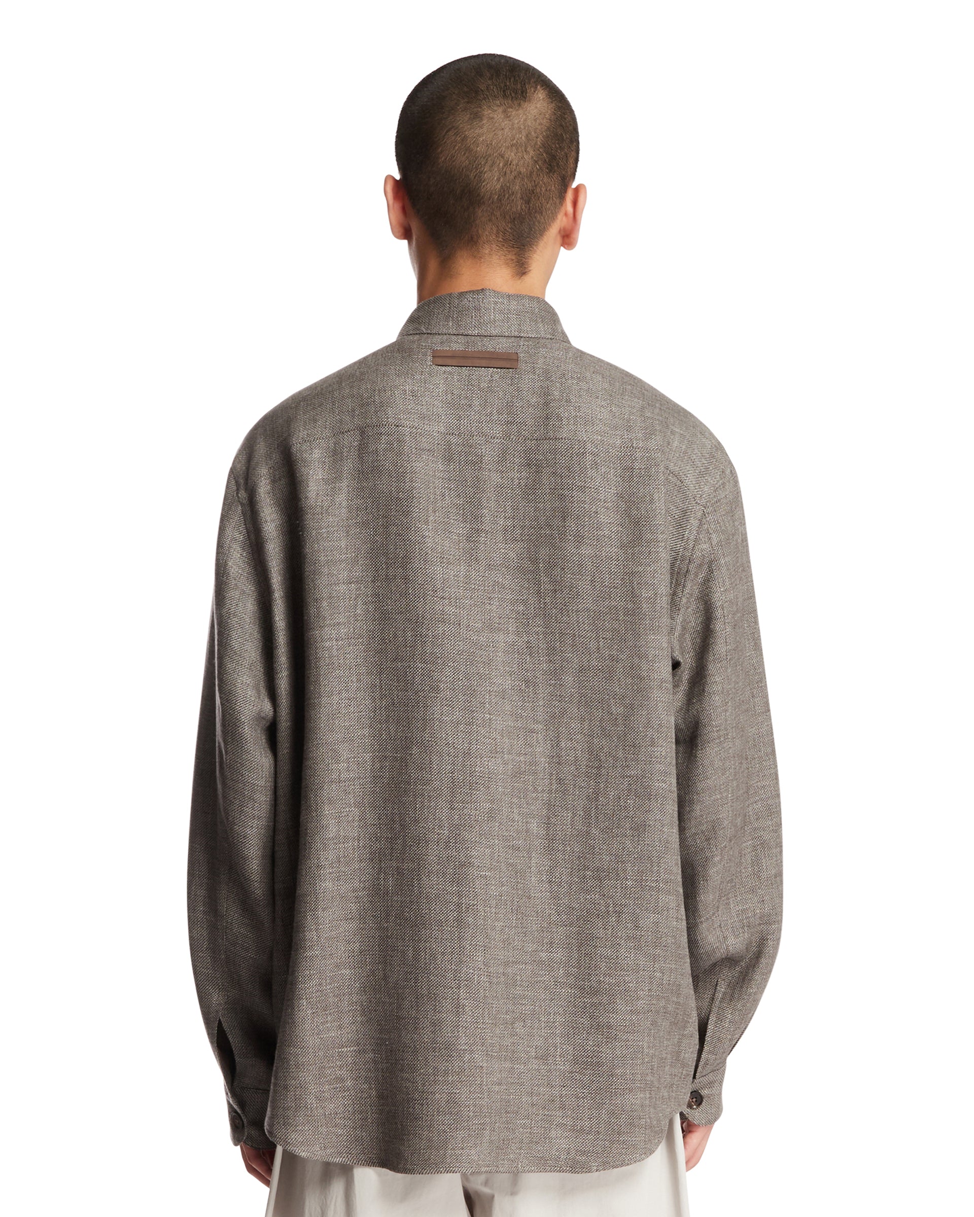 Camicia In Cashmere E Lino Grigia - Image 5
